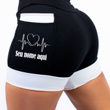 Short Personalizado Coração Batimentos + Nome