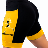 Bermuda Feminina Corredora+Nome Preto/Amarelo