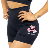 Shorts Preto Coração Halters