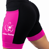 Bermuda Fem Preto e Rosa Fitness