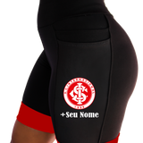 Bermuda Feminina Preta/Vermelho Internacional +Seu nome