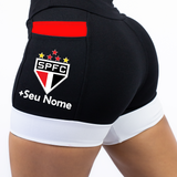 Shorts Preto/Branco São Paulo + Nome