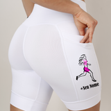 Bermuda Feminina Branca Corredora + Seu nome