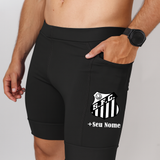 Bermuda Masc Preta Santos + Nome