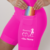 Bermuda Feminina Rosa Batimento Corredora + Nome