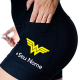 Shorts Mulher Maravilha Preto