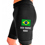 Bermuda Masculina Seu nome+Bandeira Brasil