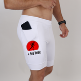 Bermuda Masc Branco Corredor Vermelho