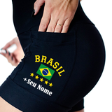 Shorts Preto Copa do Brasil + Nome