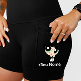 Short Preto Feminino Super Poderosa Verde