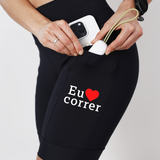 Bermuda Feminina Preta Eu amo Correr