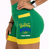 Shorts Verde/Amarelo Patria Amada + Nome