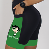 Bermuda Super Poderosa Preta/Verde