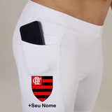 Bermuda Masc Branca Flamengo + Nome