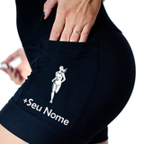 Shorts seu Nome + Corredora (Preto)