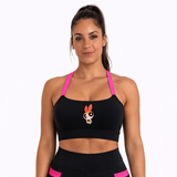 Top Fitness Preto/Rosa Florzinha