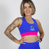 Top Nadador de Compressão Azul e Rosa Foda-se o Pace