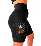 Bermuda Mulher Maravilha Corrida Preta.