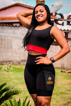 Bermuda Mulher Maravilha Corrida Preta.