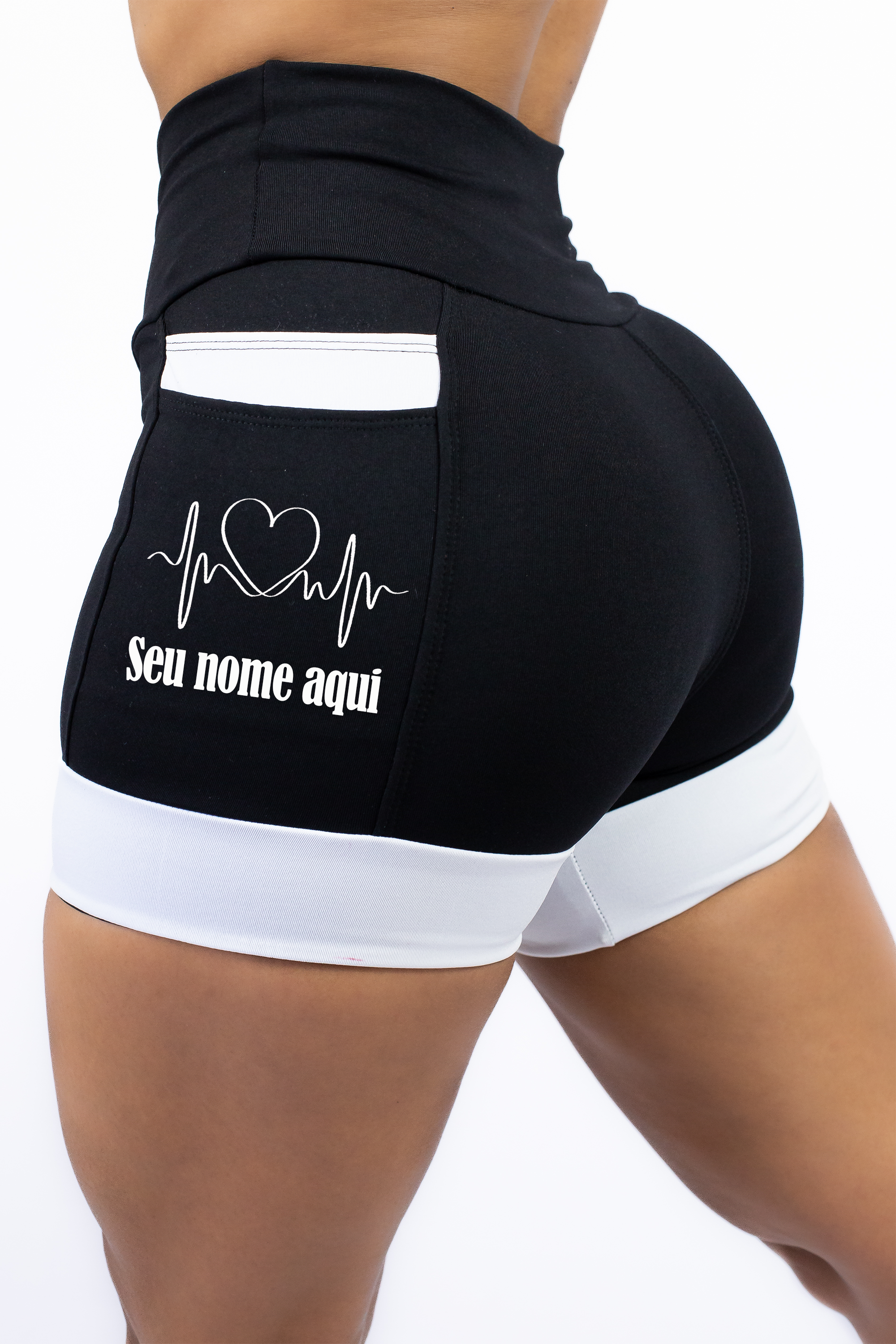 Short Personalizado Coração Batimentos + Nome
