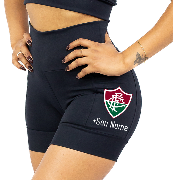 Shorts Preto Fluminense + Nome