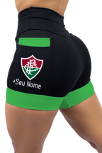 Shorts Fem Preto/Verde Fluminense ( Pronta Entrega)