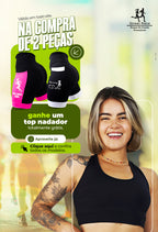 Bermuda Feminina Preto/Azul Turquesa Corredora + Nome