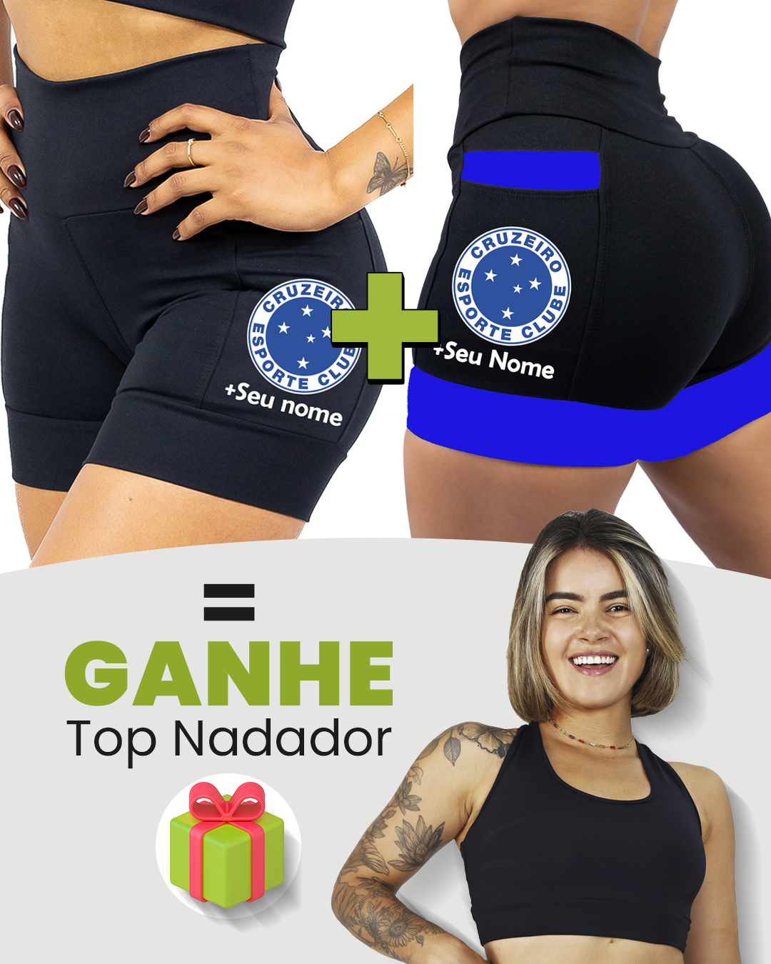 Kit Shorts Cruzeiro + Nome
