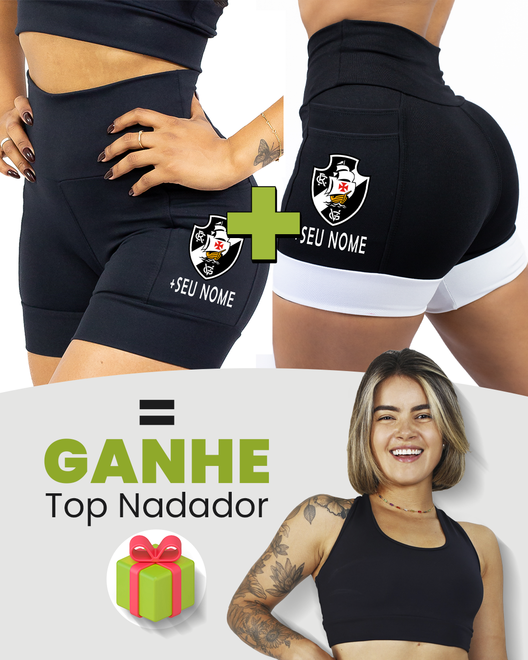 Kits Shorts Vasco + Nome