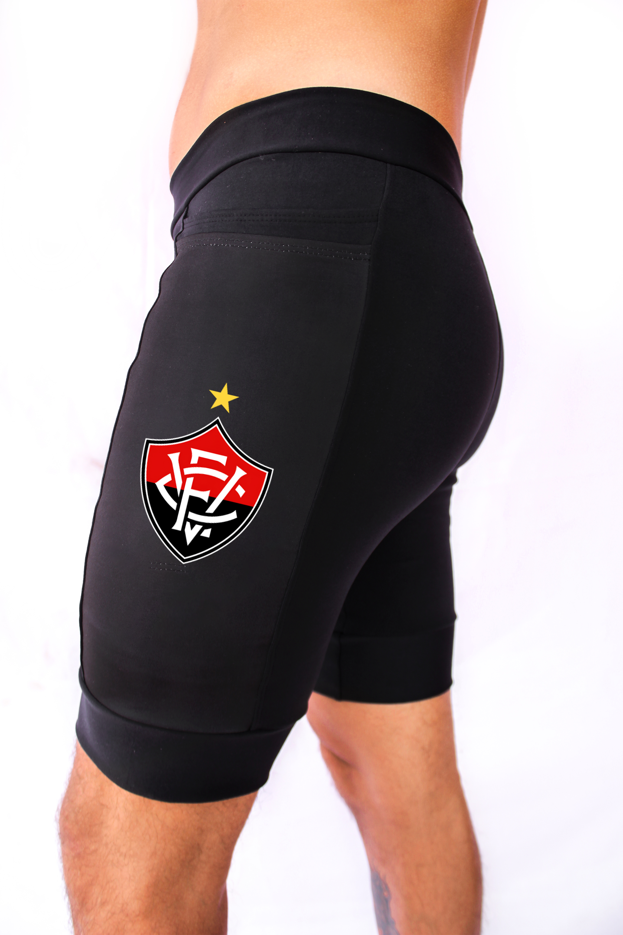 Bermuda Masculina Preta Vitoria +Seu nome