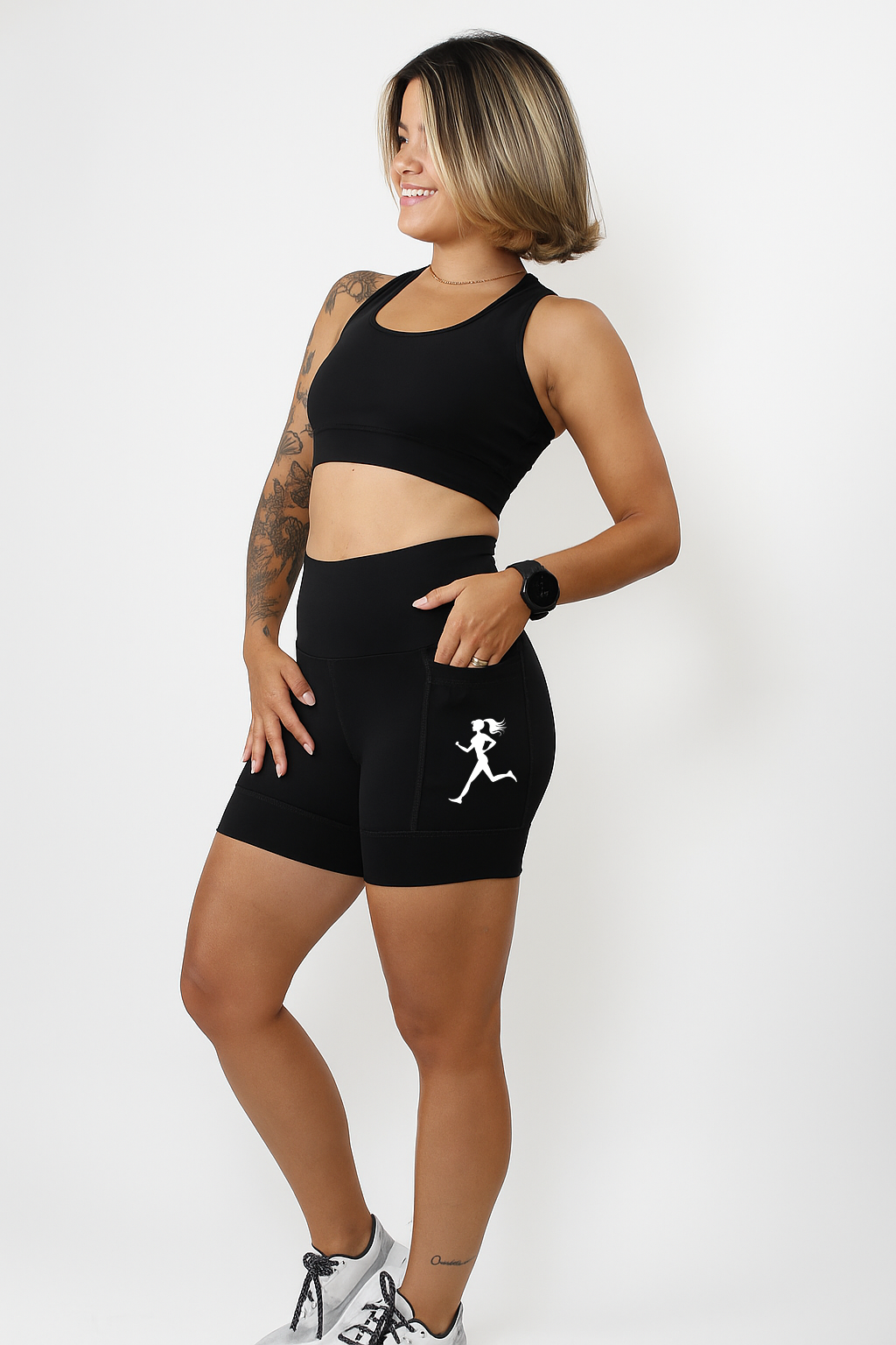 Shorts Feminina Preto Corredora ( Pronta Entrega)
