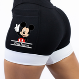Short Preto/Branco Mickey + Seu Nome
