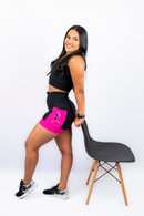 Shorts Preto/Rosa Corredora
