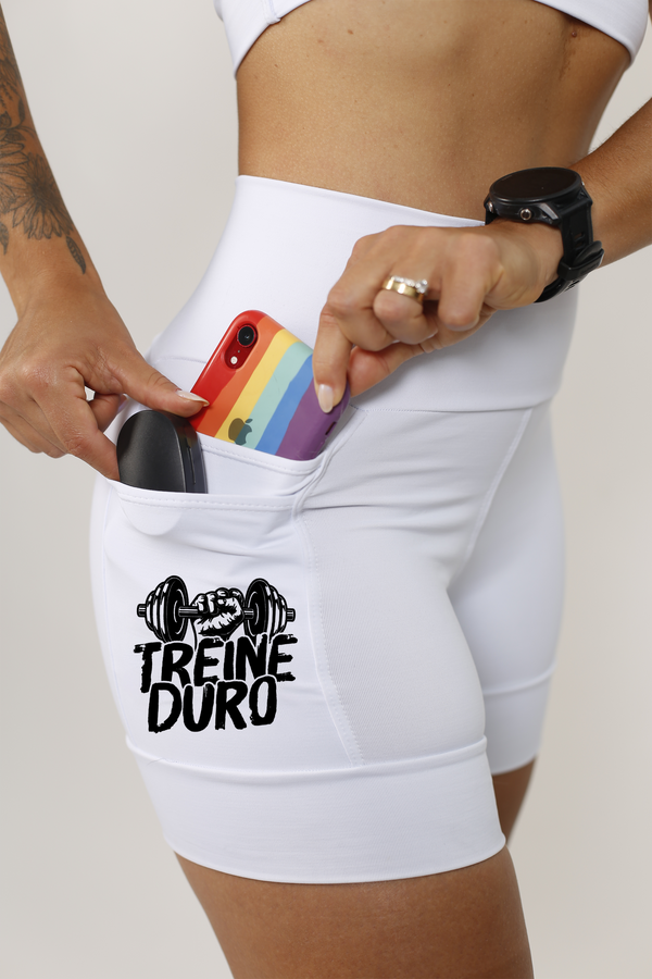 Shorts Branco Treine Duro