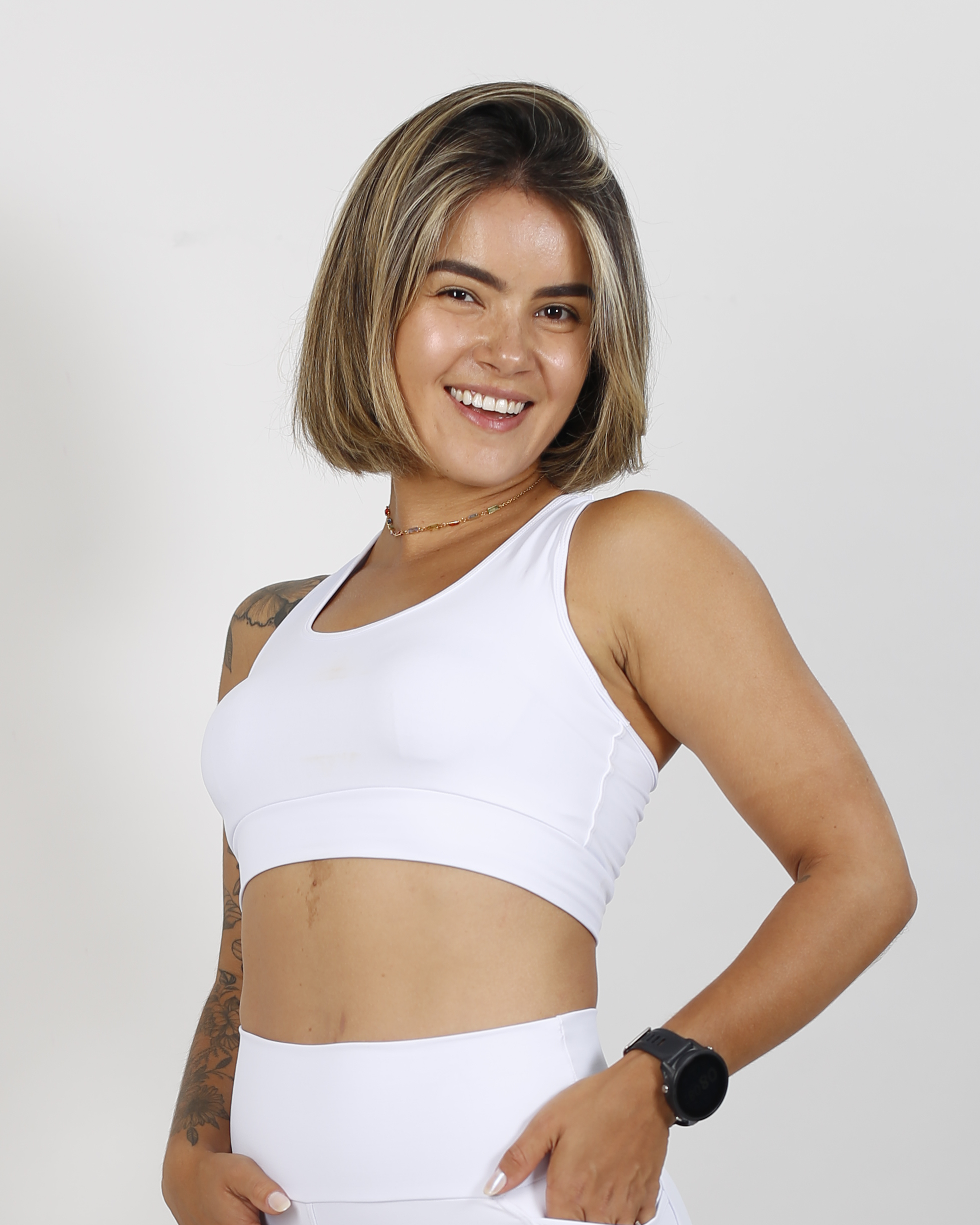 Top Nadador de Compressão Branco