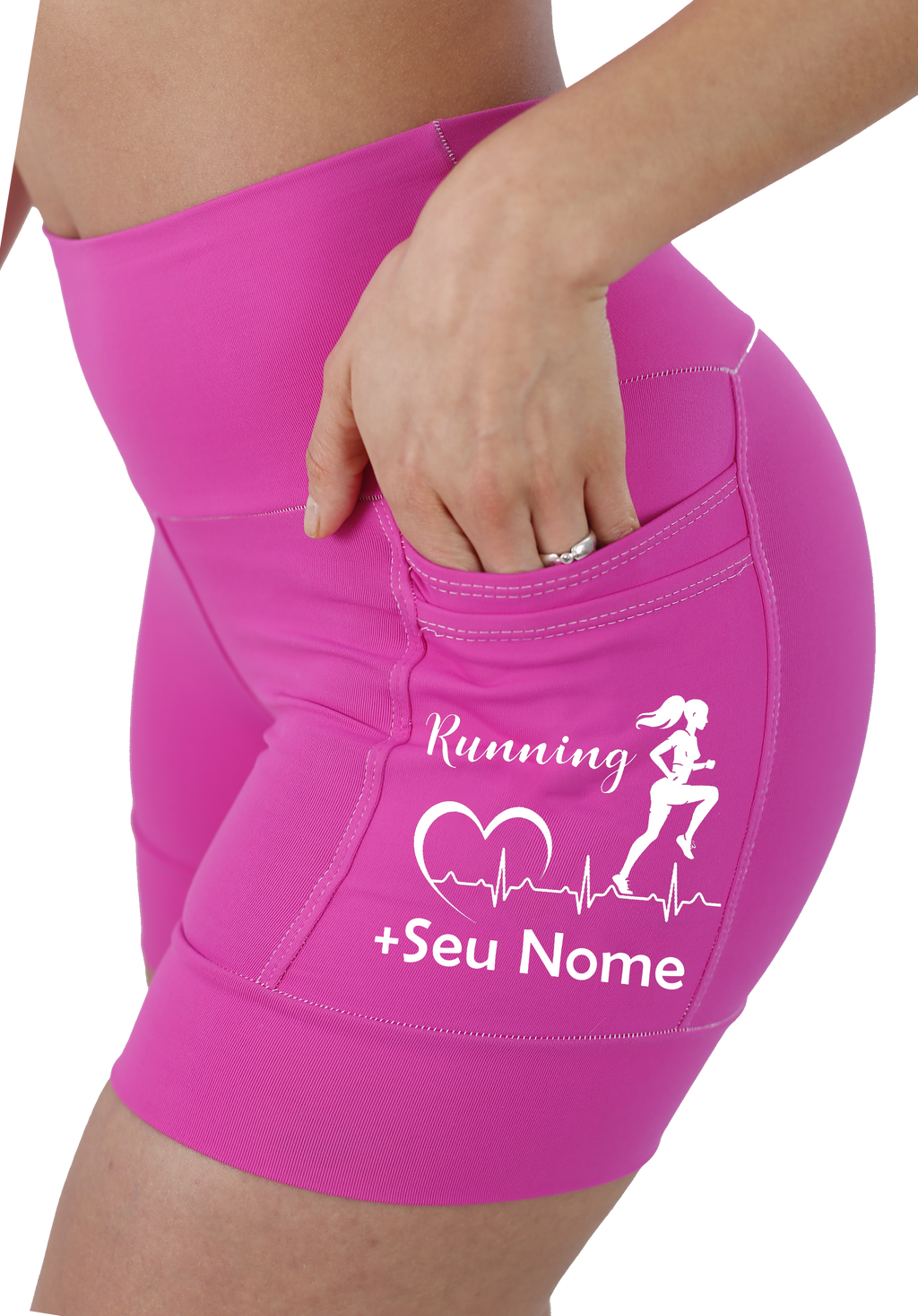 Shorts Rosa Batimento Corredora+Seu nome