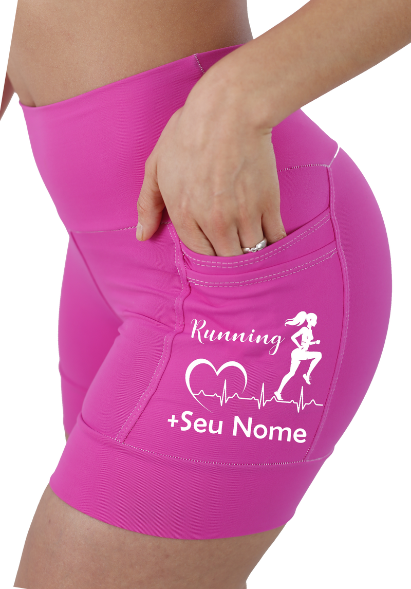 Shorts Rosa Batimento Corredora+Seu nome