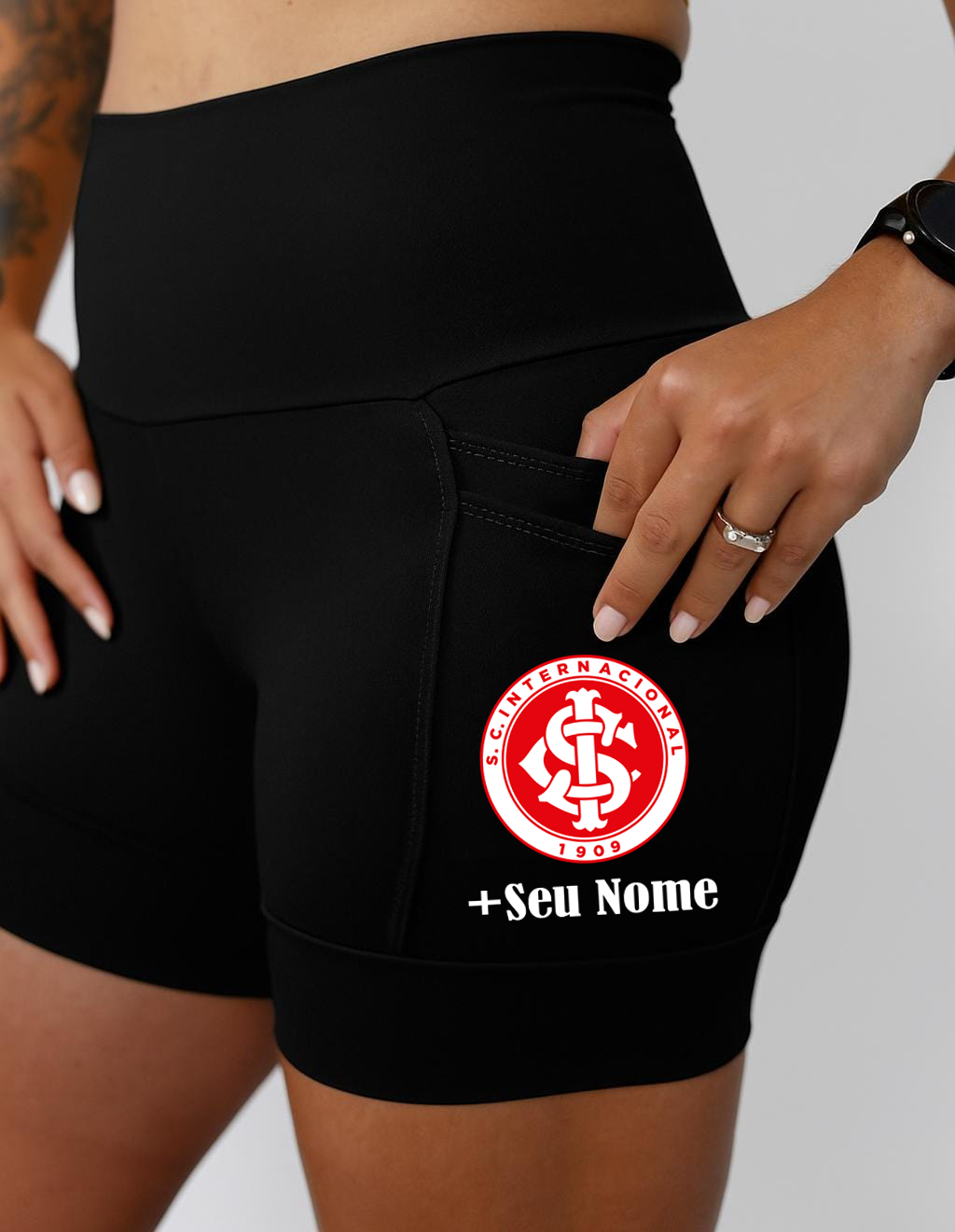 Shorts Preto Internacional + Nome