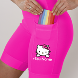 Bermuda Feminina Rosa Hello Kitty+Seu Nome