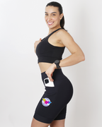 Bermuda Preta Corrida Mulher Maravilha