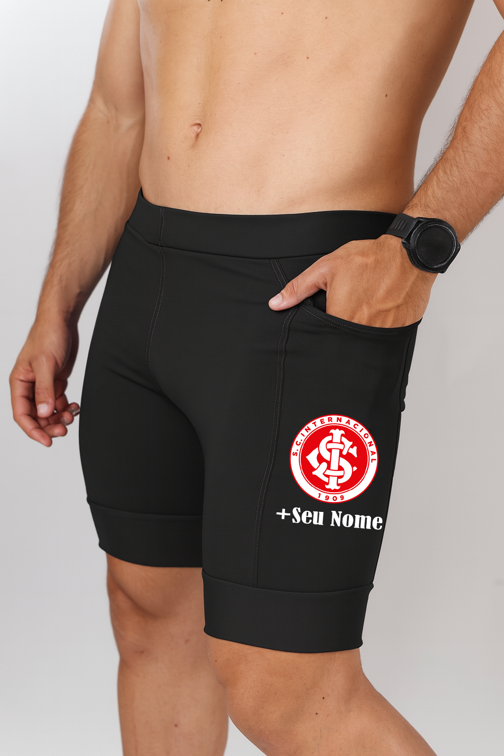 Bermuda Masc Preta Internacional + Nome