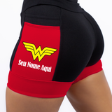 Shorts Simbolo Mulher Maravilha + Seu nome