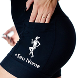 Shorts seu Nome + Corredora (Preto)
