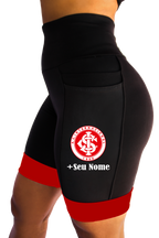 Bermuda Feminina Preta/Vermelho Internacional +Seu nome