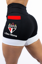 Shorts Preto/Branco São Paulo + Nome