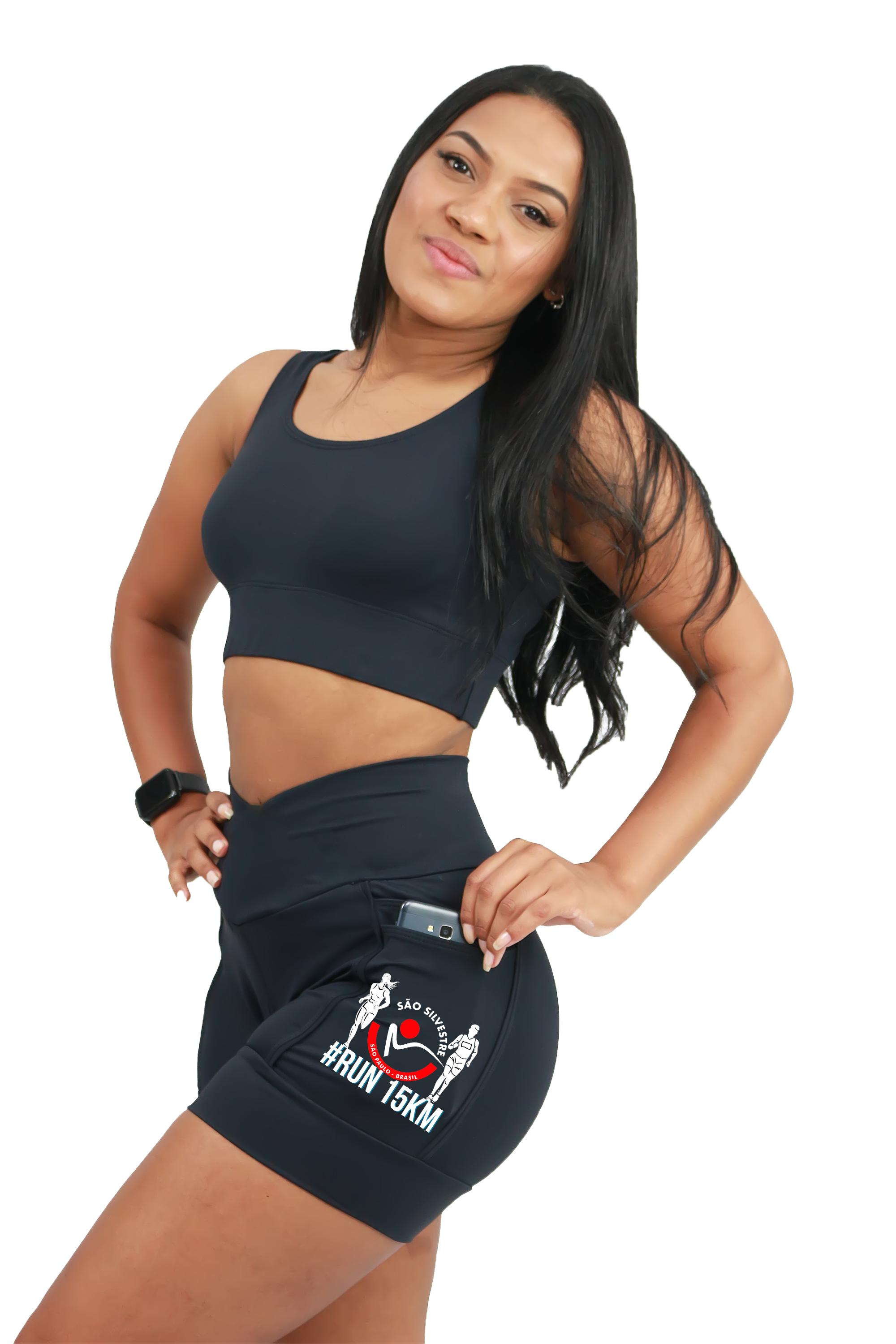 Shorts Preto São Silvestre Coleção 2024( Pronta Entrega)