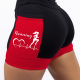 Shorts Feminina Preto/Vermelho Corredora Batimentos ( Pronta Entrega)
