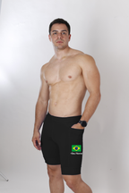 Bermuda Masculina Seu nome+Bandeira Brasil
