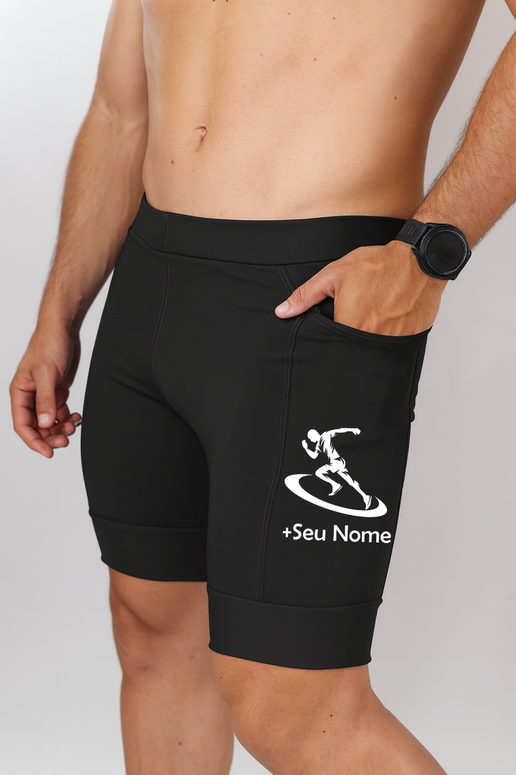 Bermuda Masculina nome+Corredor (preta)