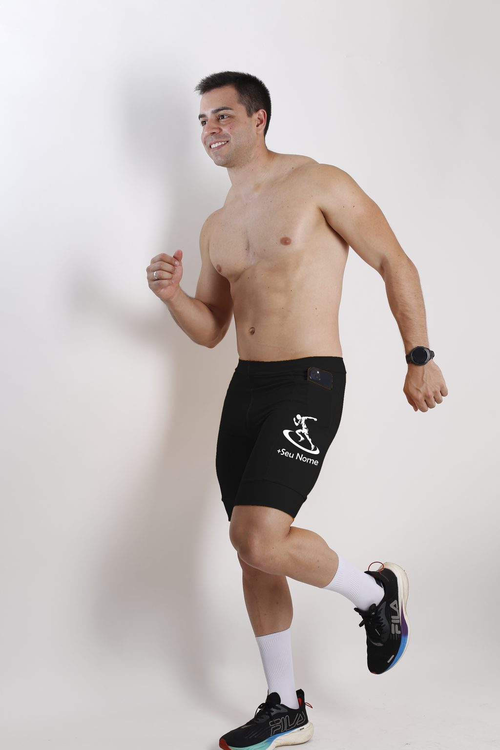 Bermuda Masculina nome+Corredor (preta)